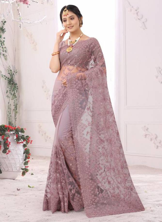 Nari Taarif Latest Fancy Heavy Resham Coding With Embroidesy Work With Zarkan Stone Designer Net Saree Collection